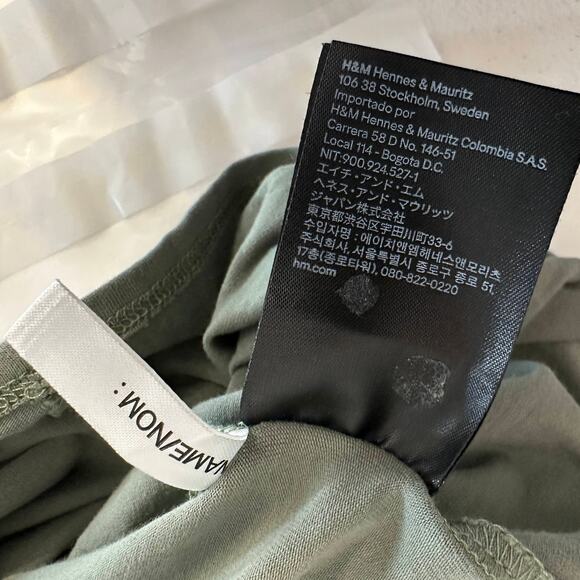 H&M Basic Tank Top Girls 16/18 Green Knotted Hem Cropped Palm Tree Embroidered - Picture 9 of 9